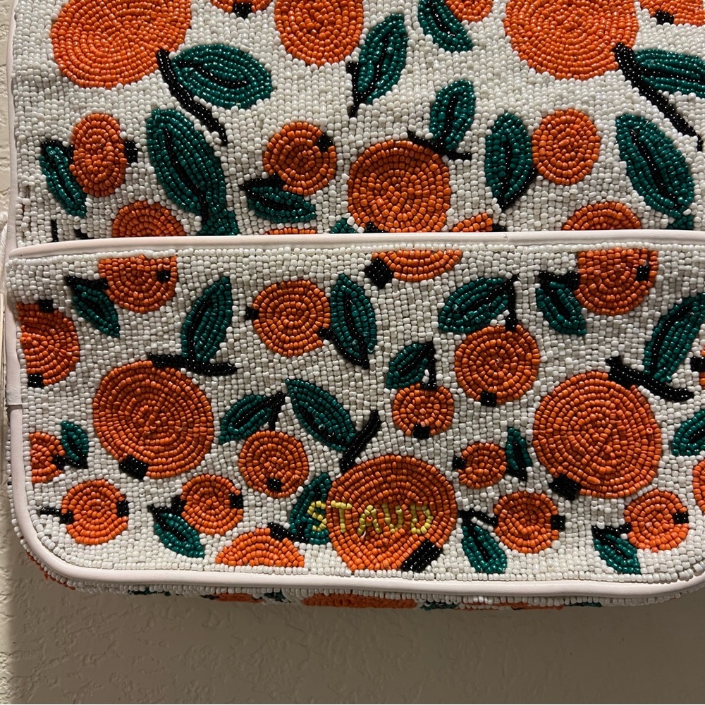 NWT STAUD Tommy Beaded Shoulder Bag Oranges Limited Edition - Picture 11 of 14